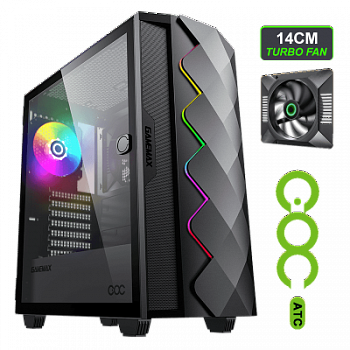 Корпус ПК без БП GameMax Diamond COC Black <MATX, 1x120FAN, 1x140COC>