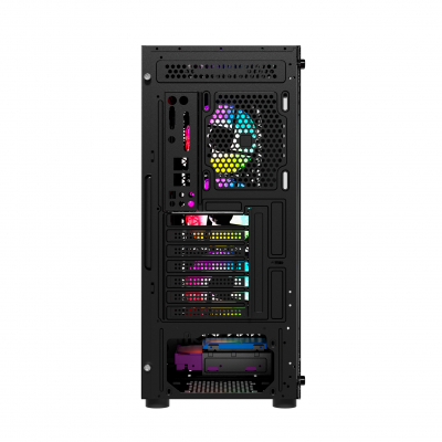 Корпус Wintek Andromeda D531-B TG, Micro ATX, USB 2*3.0/1*2.0, HD+Mic, 0,5mm, 3*12cm RGB fan, black