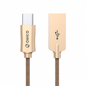 Кабель Type C ORICO HCU-10-V1-CF <1М, USB2.0, 2.4A, COFFEE>