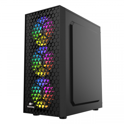 Корпус Wintek Mirage G48, ATX/Micro ATX, USB 1*3.0/2*2.0, HD-Audio+Mic, 0,5 mm, 3*12cm ARGB+controll