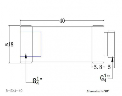 Фитинг удлинитель резьбовой Bykski B-EXJ-40 <40мм, Размер резьбы: G1/4, Silver>