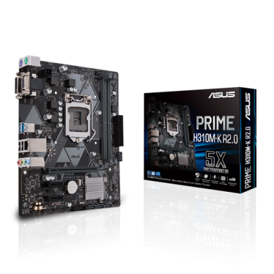 Материнская плата S-1151 H310 Asus PRIME H310M-K R2.0 <2xDDR4, 4xSATA3, VGA, DVI, GbLAN, mATX> Материнская плата S-1151 H310 Asus PRIME H310M-K R2.0 <2xDDR4, 4xSATA3, VGA, DVI, GbLAN, mATX>