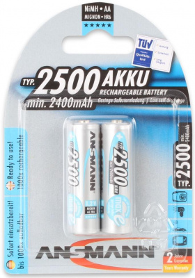 Аккумуляторы заряженные ANSMANN maxE-NiMN-1.2V-AA2500 2шт/уп Аккумуляторы заряженные ANSMANN maxE-NiMN-1.2V-AA2500 2шт/уп