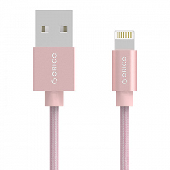 Кабель Lightning ORICO LTF-10-V2-PK <1М, USB2.0, нейлоновая обтяжка, Pink>
