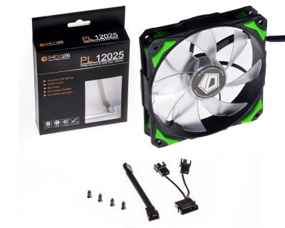 Вентилятор для корпуса ID-Cooling PL-12025-G GREEN LED Вентилятор для корпуса ID-Cooling PL-12025-G GREEN LED