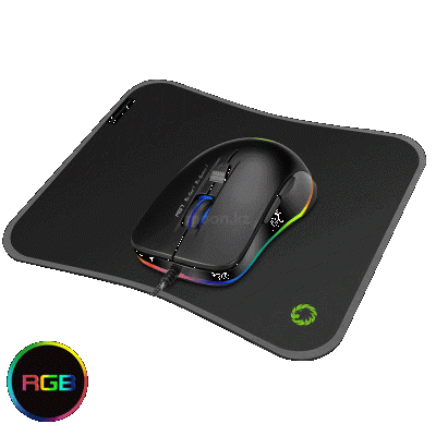 Мышь игровая GameMax MG7 + коврик <3200DPI, RGB Optical mouse, USB 2.0,  1.5 m, Pad 124x68x39 mm>