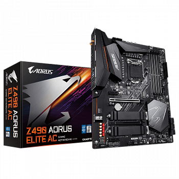 Материнская плата GIGABYTE Z490 AORUS ELITE AC LGA1200 <3xPCI-E HDMI GbLAN Wi-Fi RAID ATX 4DDR4>