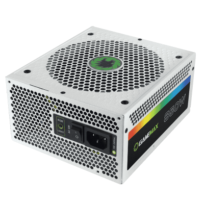 Блок питания ПК  850W GameMax RGB-850 <12cm fan, with APFC, 1x24PIN,1x12V8pin(4+4),8xSATA> Белый