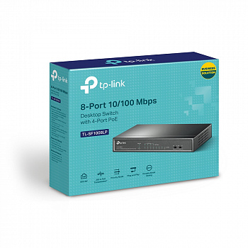 Коммутатор PoE  8-портовый Tp-Link TL-SF1008LP