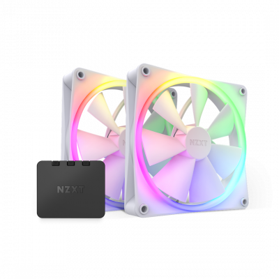 Вентилятор для корпуса NZXT F140RGB DUO + контроллер (2-pack) белый