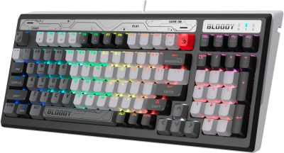 Клавиатура игровая Bloody B950 Grey <компакт, RGB-LED, USB, мех клавиатура переключателями>