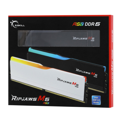 Оперативная память DIMM DDR5 64 GB kit <6000MHz> G.Skill RipJaws M5 RGB, F5-6000J3238G32GX2-RM5RK, (2x32G), 32-38-38-96