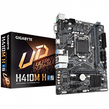 Материнская плата S-1200 H410 Gigabyte H410M H<2 DDR 4, 4SATA,  M.2. HDMI, VGA micro ATX>
