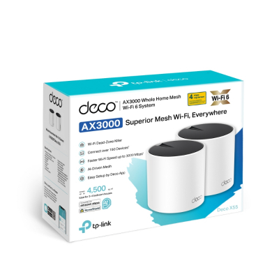 Домашняя Mesh Wi-Fi система GbE AX3000 Tp-Link Deco X55(2-pack) Wi-Fi 6