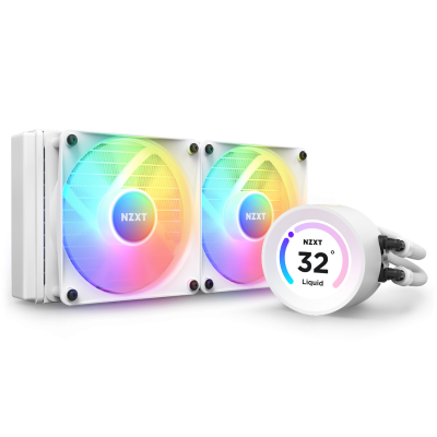Жидкостная система охлаждения NZXT Kraken Elite 240 RGB <2x120mm RGB, 2.36” LCD Display, GIF, white>