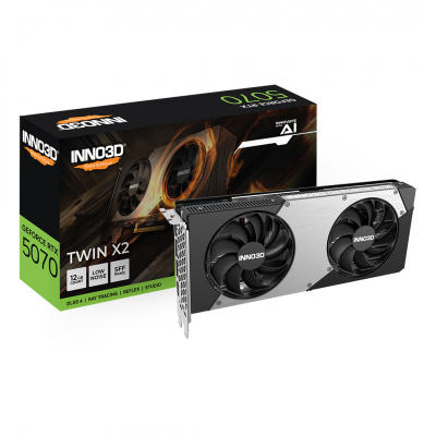Видеокарта Inno3D GeForce RTX5070 TWIN X2, 12G GDDR7 192-bit 1xHDMI 3xDP N50702-12D7-195064N