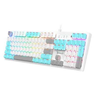 Клавиатура игровая Bloody S510R-Icy White Brown  <USB, механическая, 1,8м>