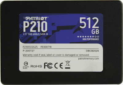 Накопитель SSD 2.5" SATA III Patriot  512GB P210 530/460 P210S512G25