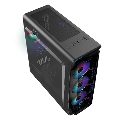Корпус ПК без БП GameMax StarLight FRGB Black <ATX, 4x120mm, USB3.0x1, USB2.0x2, 205x470x440>