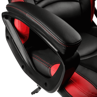 Игровое кресло GameMax GCR07 Red <Спинка: 79см, механизм качания, нагрузка до 120кг>