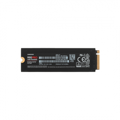 Твердотельный накопитель 4000Gb SSD Samsung 990 PRO with Heatsink R7450Mb/s W6900MB/s MZ-V9P4T0CW