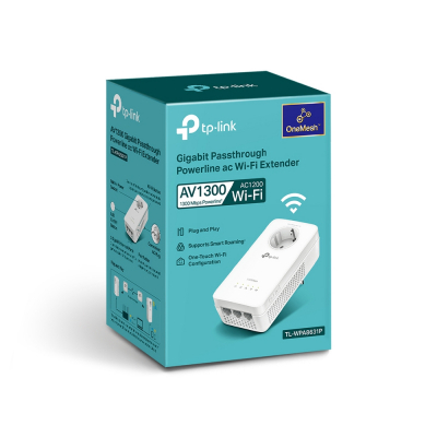 Сетевой адаптер Powerline Tp-Link TL-WPA8631P с Wi-Fi и встроенной розеткой