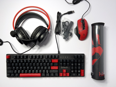 Комплект игровой Bloody BS5100 4в1 <S510R+W95Max Sports Red + G200S + BP-50L>