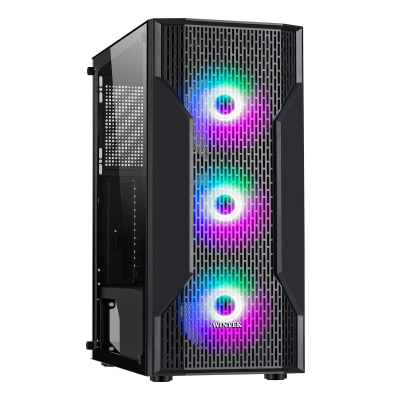 Корпус Wintek Rider F509 TG, ATX/Micro ATX, USB 1*3.0/2*2.0, HD-Audio+Mic, 0,55mm, 4*120mm ARGB Fans