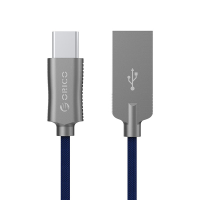 Кабель Type C ORICO HCU-10-V1-BL <1М, USB2.0, 2.4A, BLUE>