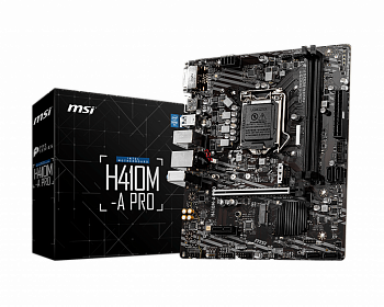 Материнская плата S-1200 MSI H410 H410M-A PRO <mATX, DVI+HDMI, SB, GNIC, 2DDR4, PCIx16, 2PCIx1I>