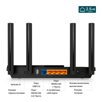 Маршрутизатор беспроводной AX3000 GbE Tp-Link Archer AX55 Pro Wi-Fi 6