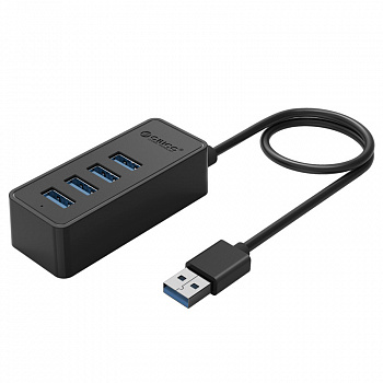 USB Хаб ORICO W5P-U3-030-BK-BP <USB3.0x4, MicroUSB, Black, 30cm, 77.4*31.5*22mm>