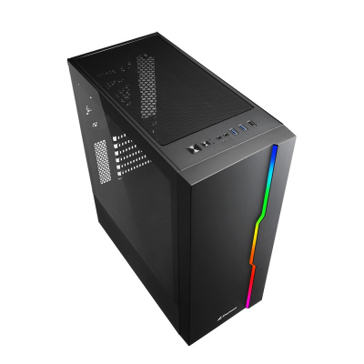 Корпус ПК без БП Sharkoon RGB SLIDER bk<ATX, 2x3.5, 5x2.5,2xUSB 3.0,1xUSB 2.0, Audio, 400*190*456mm>