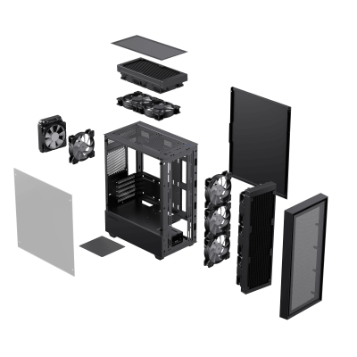 Корпус ПК без БП GameMax STORM BK <MATX, 1x120FAN>