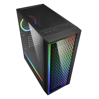 Корпус ПК без БП Sharkoon RGB LIT200 <ATX, 2x3.5, 6x2.5, 2xUSB 3.0, 1xUSB 2.0, Audio, 436*206*481mm>