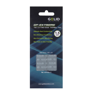 Термопрокладка, heatsink compound, Gelid GP-Extreme, 120x20x1.5mm, 2.8g/cm3, (2шт/уп)