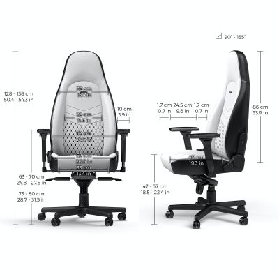 Игровое кресло Noblechairs ICON Белый/Чёрный