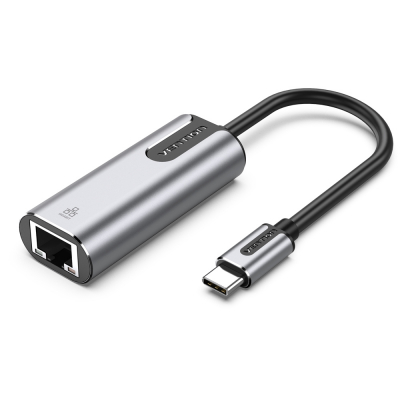 Адаптер USB Vention CFNHB <USB-C to Gigabit Ethernet Adapter 0.15M Gray Aluminum Alloy Type>