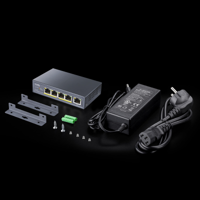 Коммутатор PoE+ GbE  5-портовый CUDY GS1005P <5-Port Gigabit PoE+ Switch 60W>