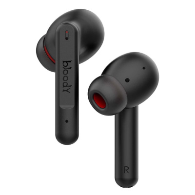 Наушники TWS Bloody M90-Black+Red <BTv5.1, 500+40mAh, MOCI, 102dB, ANC, беспроводная зарядка>