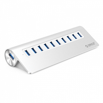 USB Хаб ORICO M3H10-V1-EU-SV-BP <10 Port USB3.0, DC12V 3A, 183x67x34mm>